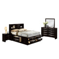 Simo 5Pc Queen Bedroom Set W Bookcase Headboard 2 Nightstands Black