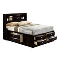 Simo King Bed Bookcase Headboard Storage Drawers Black