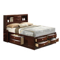 Simo Queen Bed Bookcase Headboard Footboard And Rail Drawers Brown