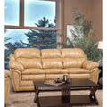 Simon Light Tan Brown Leather Gel Sofa