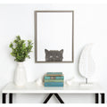 Simon Te Tai Designovation Sylvie Black Kitten Portrait Grey Framed Canvas Wall Art