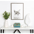 Simon Te Tai Designovation Sylvie Fox Black And White Portrait Grey Framed Canvas Wall Art