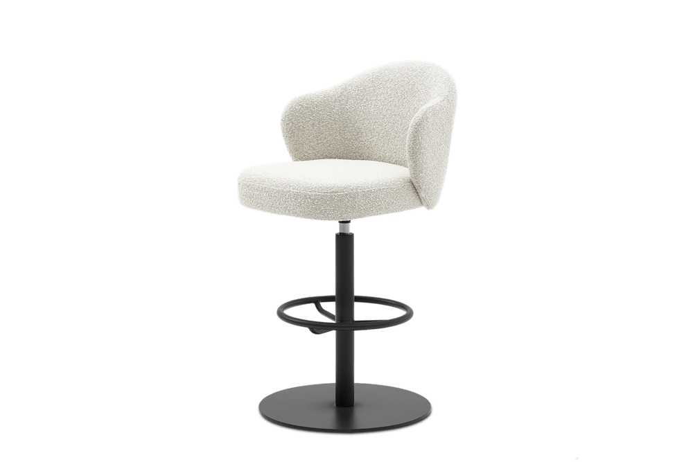 Simone Performance Bouclé Counter Stool, Matt Black