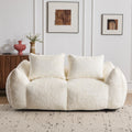Simple Bean Bag Couch White Loveseat Sofa Couch With 2 Pillows Lounge Sofa Couch For Living Room Bedroom