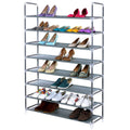 Simple Extra Wide Non Woven Fabric Shoe Rack With Handle 5 8 10 Tiers