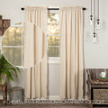 Vhc Farmhouse French Country Curtains Simple Life Flax Solid Panel Pair