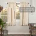 Vhc Farmhouse French Country Curtains Simple Life Flax Solid Short Panel Pair