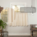 Vhc Farmhouse French Country Curtains Simple Life Flax Solid Tier Pair