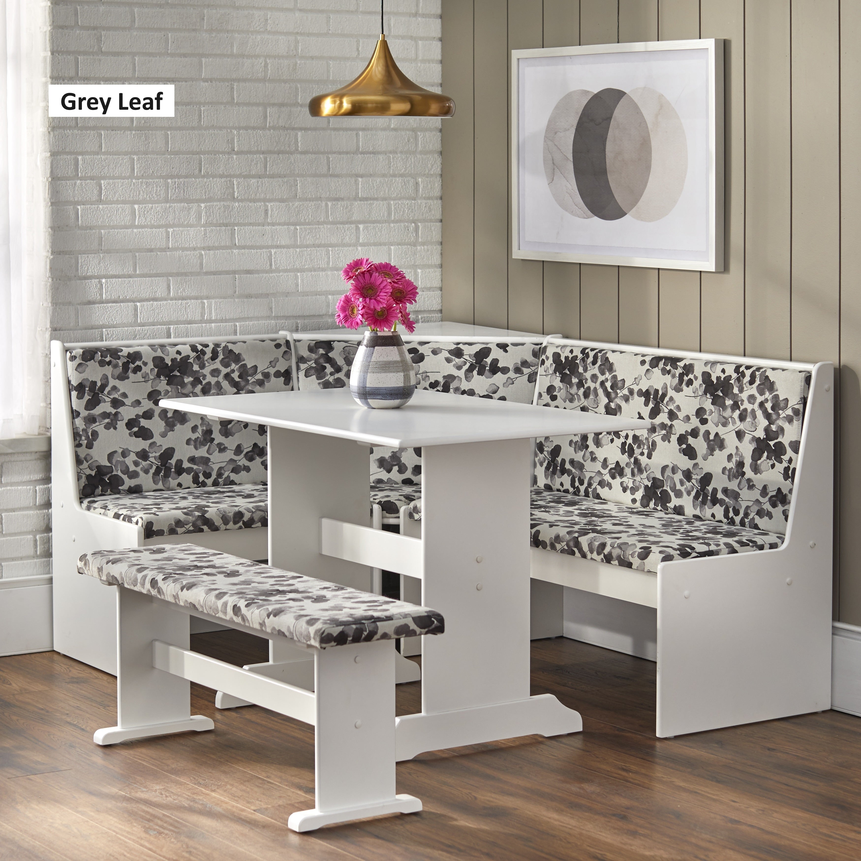 Simple Living 3Pc Lacey Upholstered Nook Set