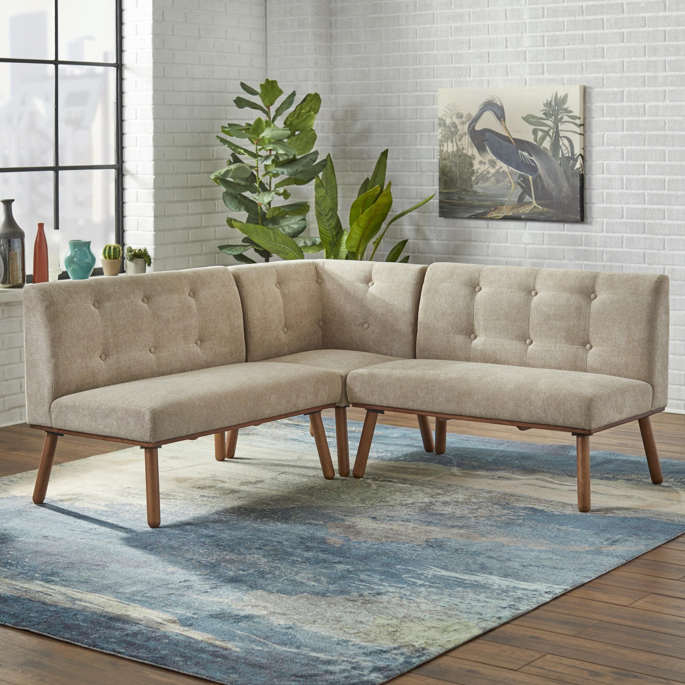 Simple Living 3 Piece Playmate Nook Banquette Set