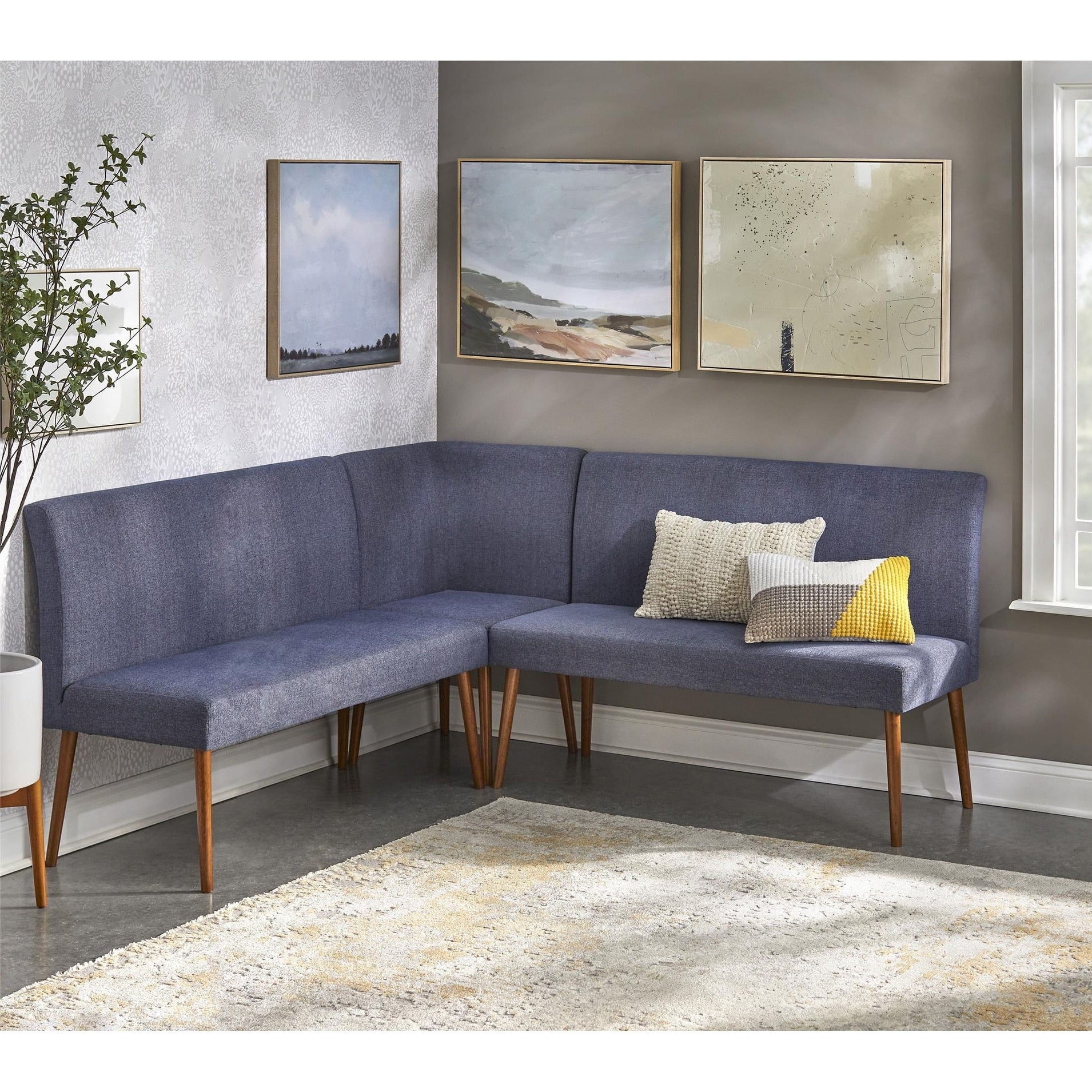 Simple Living 3 Piece Ripton Nook Banquette Set