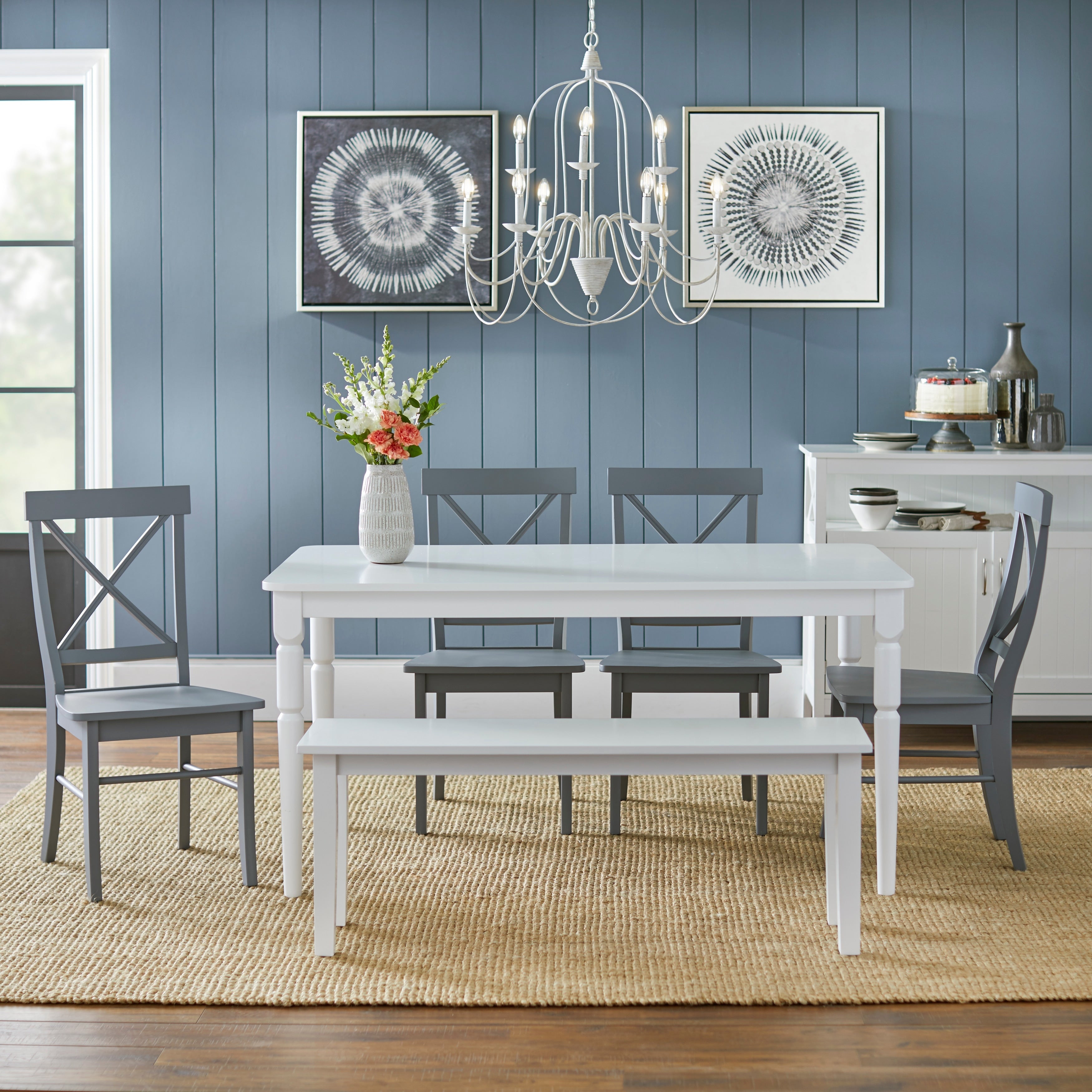 Simple Living 6 Piece Albury Dining Set With Dining Bench