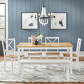 Simple Living 6 Piece Virginia Solid Wood Dining Set With Bench