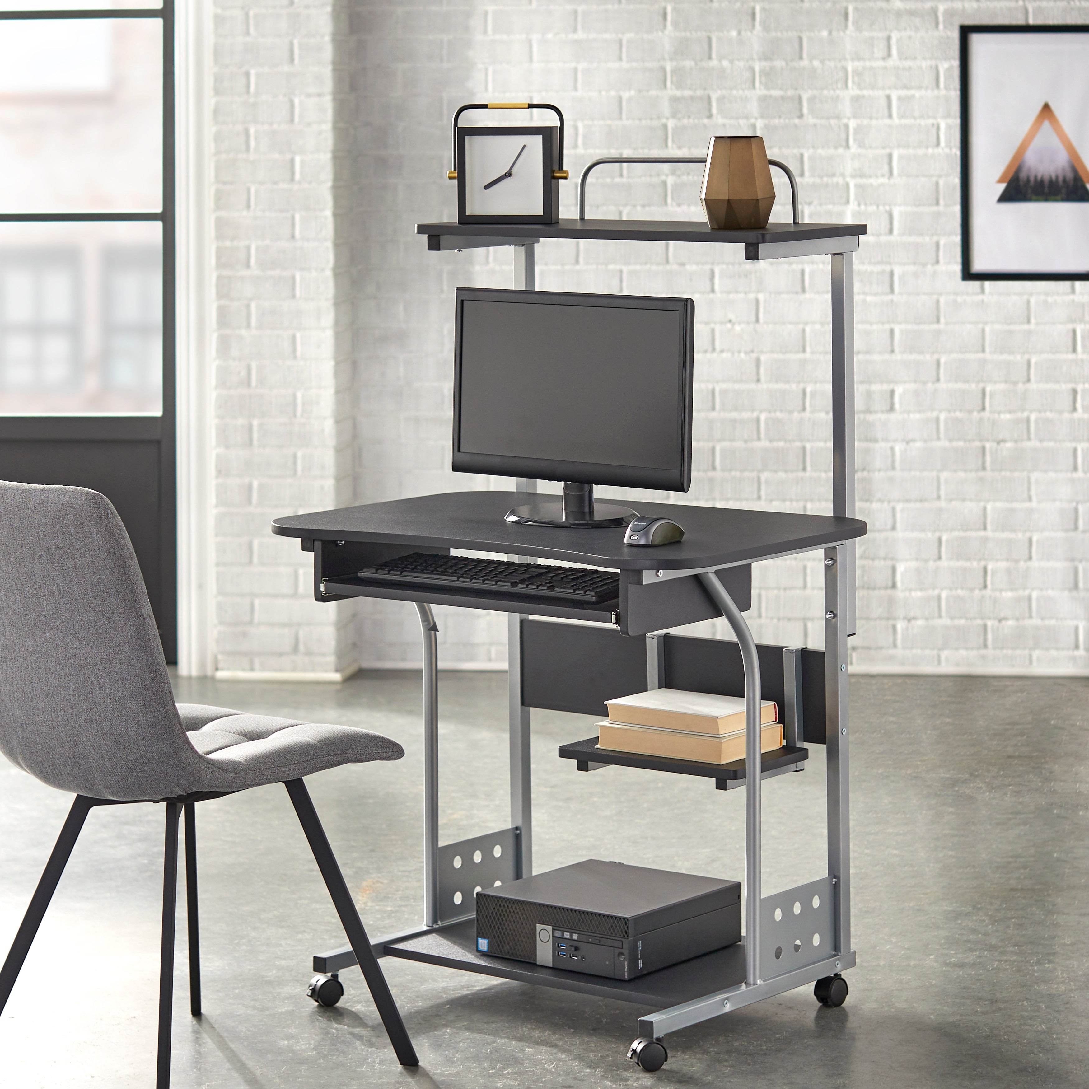 Simple Living Actuate Espresso Mobile Computer Desk
