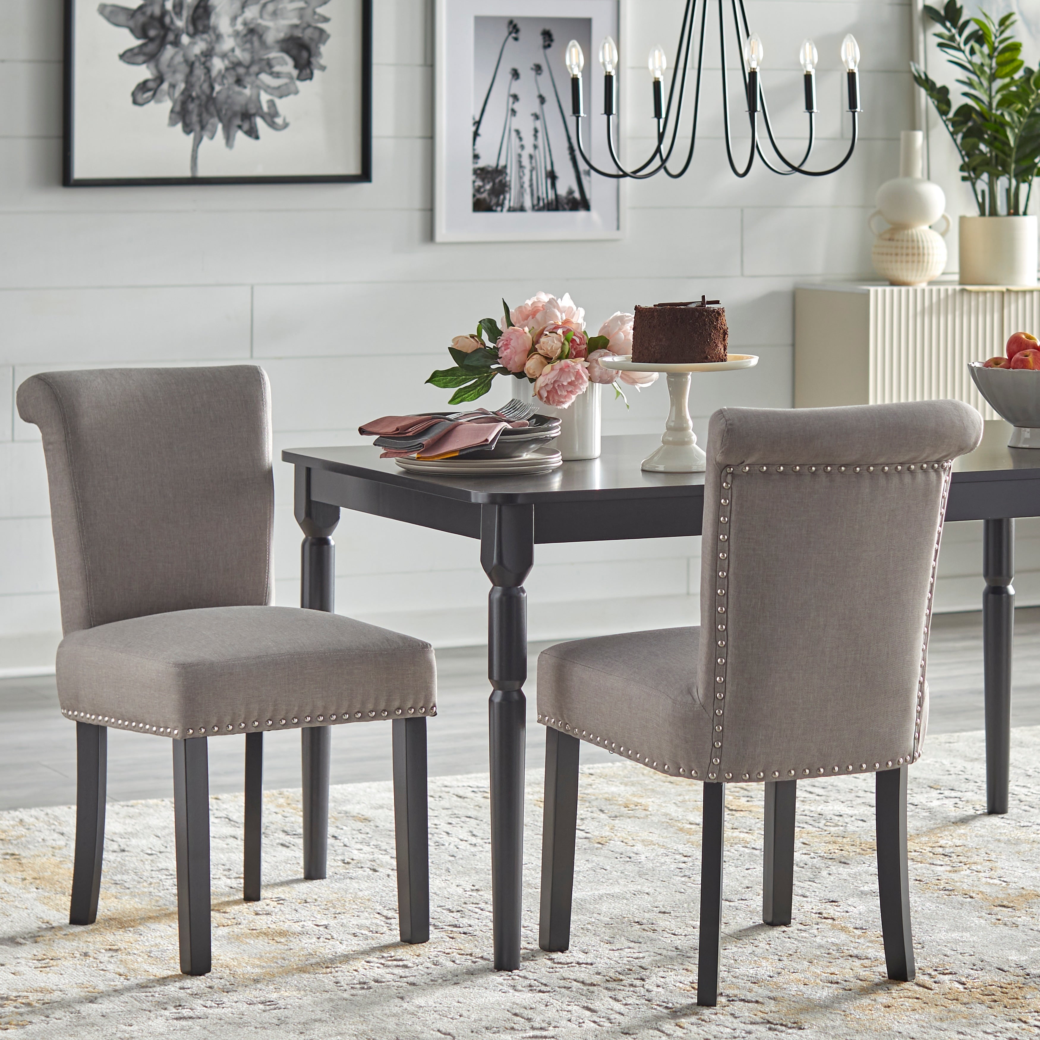 Simple Living Adeline Nailhead Parsons Dining Chair Set Of 2