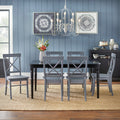 Simple Living Albury 7 Piece Black And Grey Cross Back Dining Set