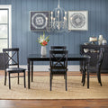 Simple Living Albury 5 Piece Grey And Black Cross Back Dining Set