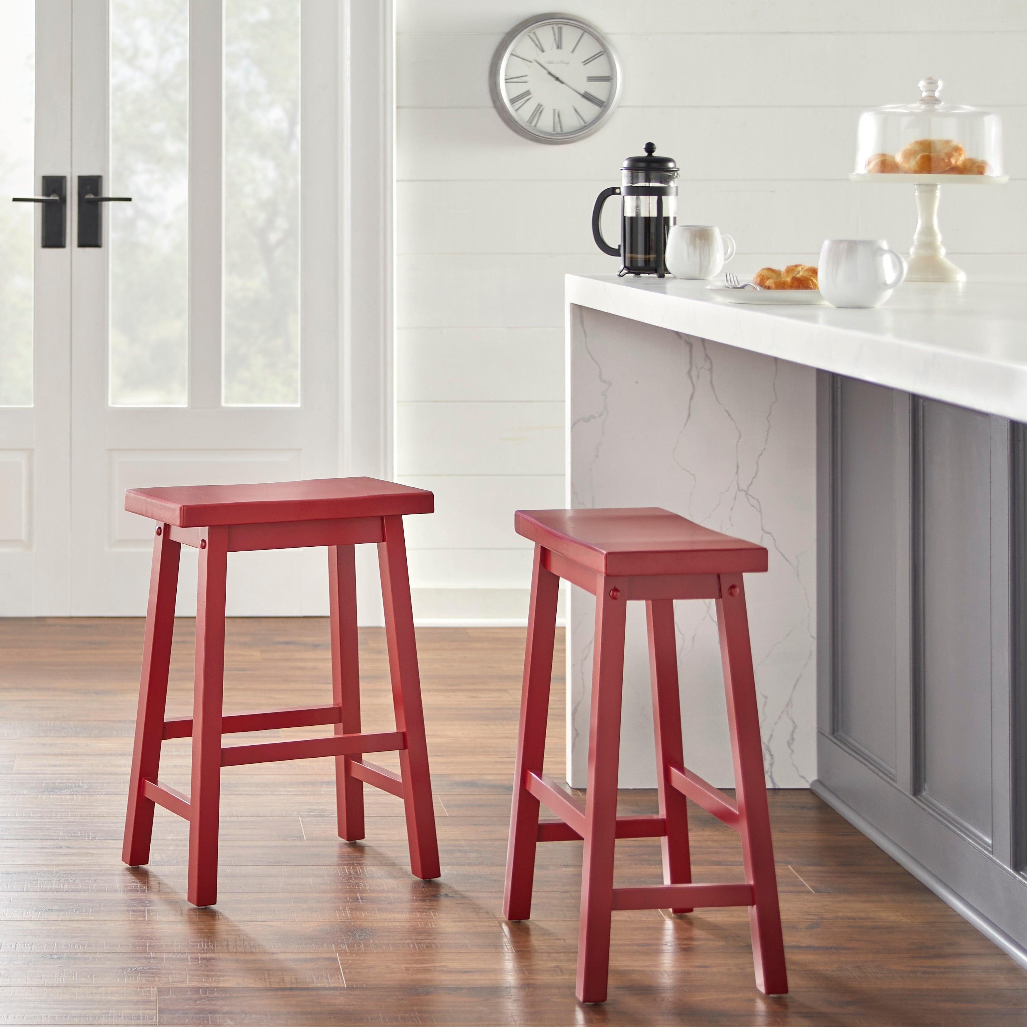 Simple Living Arizona Solid Wood Saddle Seat Stool