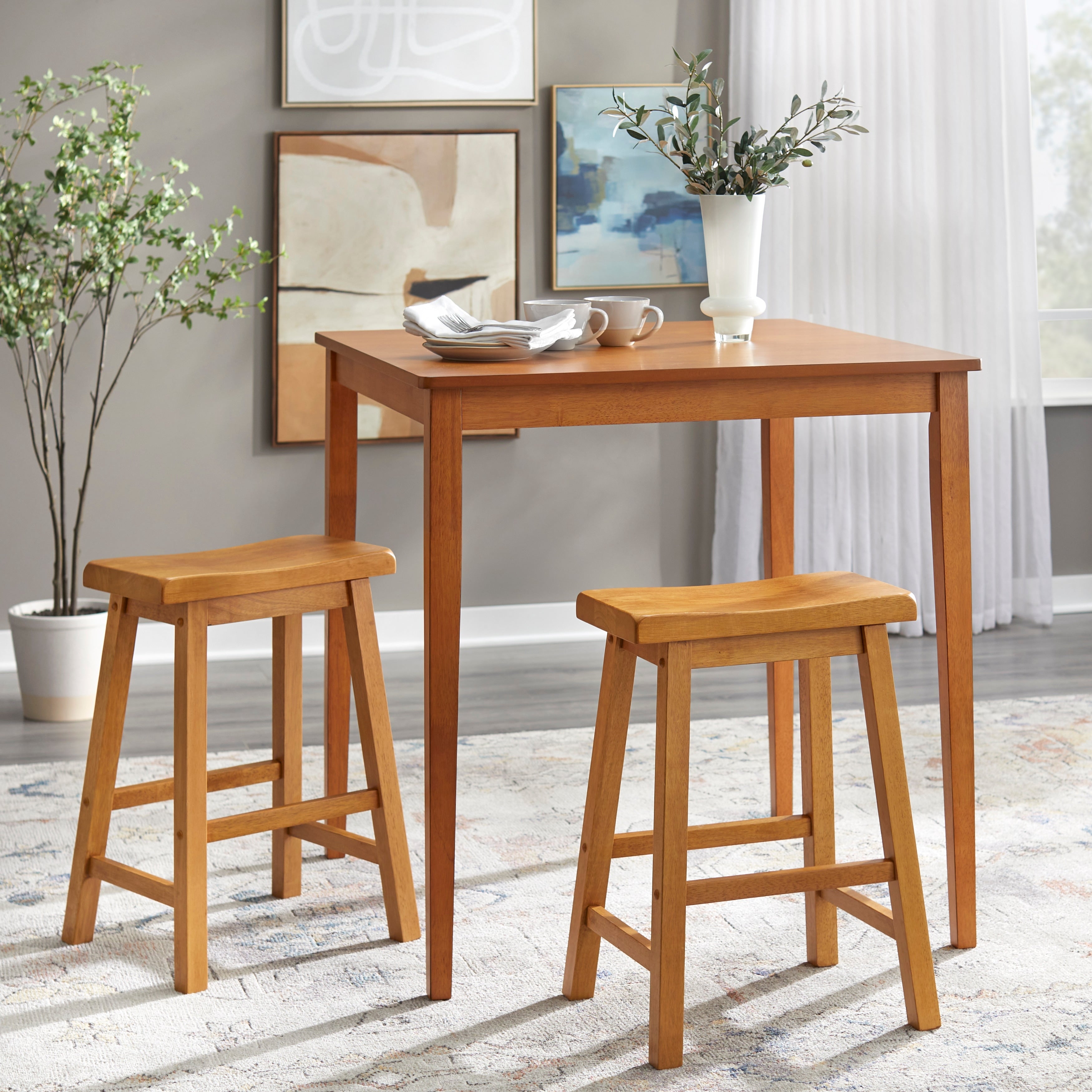 Simple Living Belfast 3 Piece Saddle Dining Set