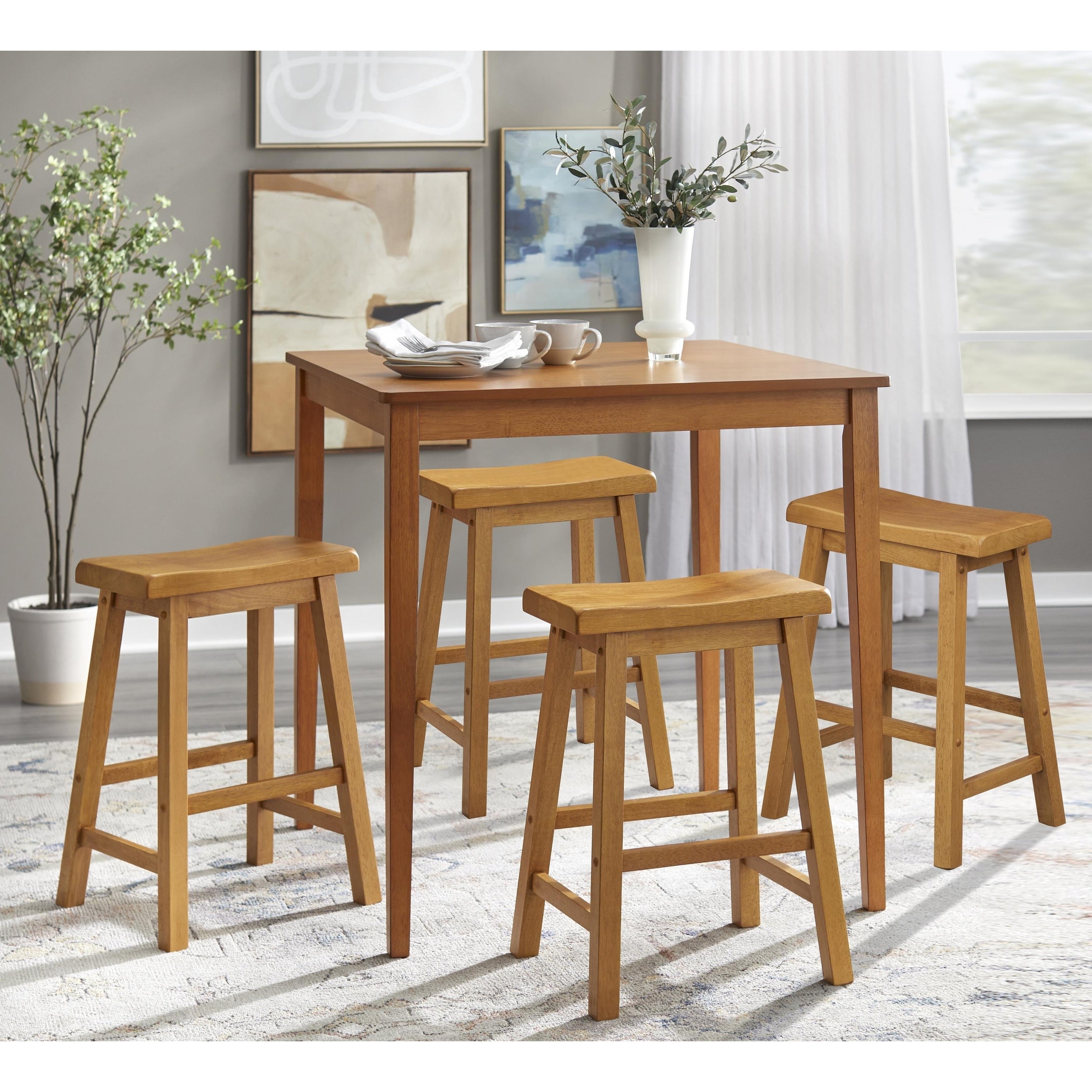 Simple Living Belfast 5 Piece Saddle Dining Set