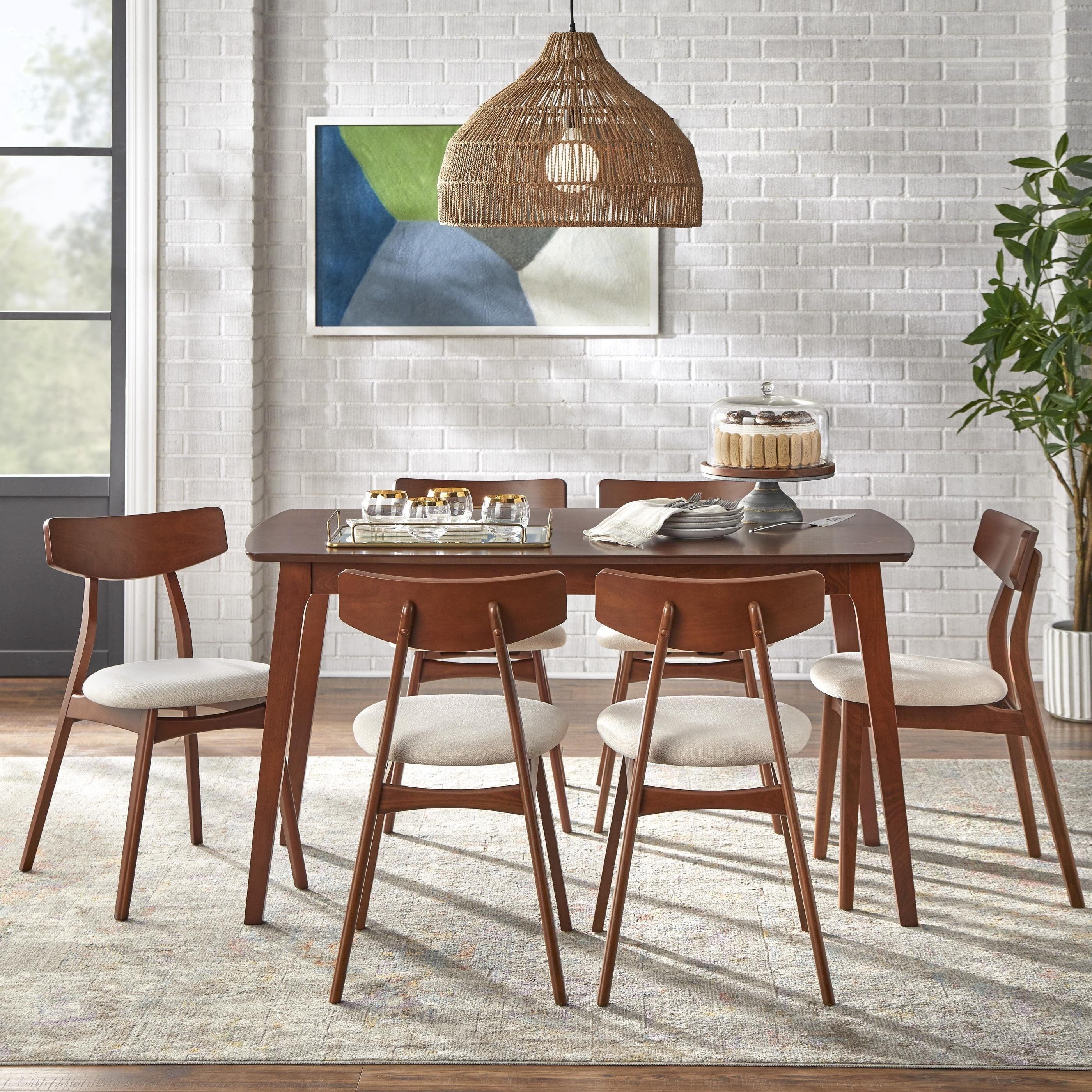 Simple Living Solid Beechwood Cadiz 7 Piece Dining Set