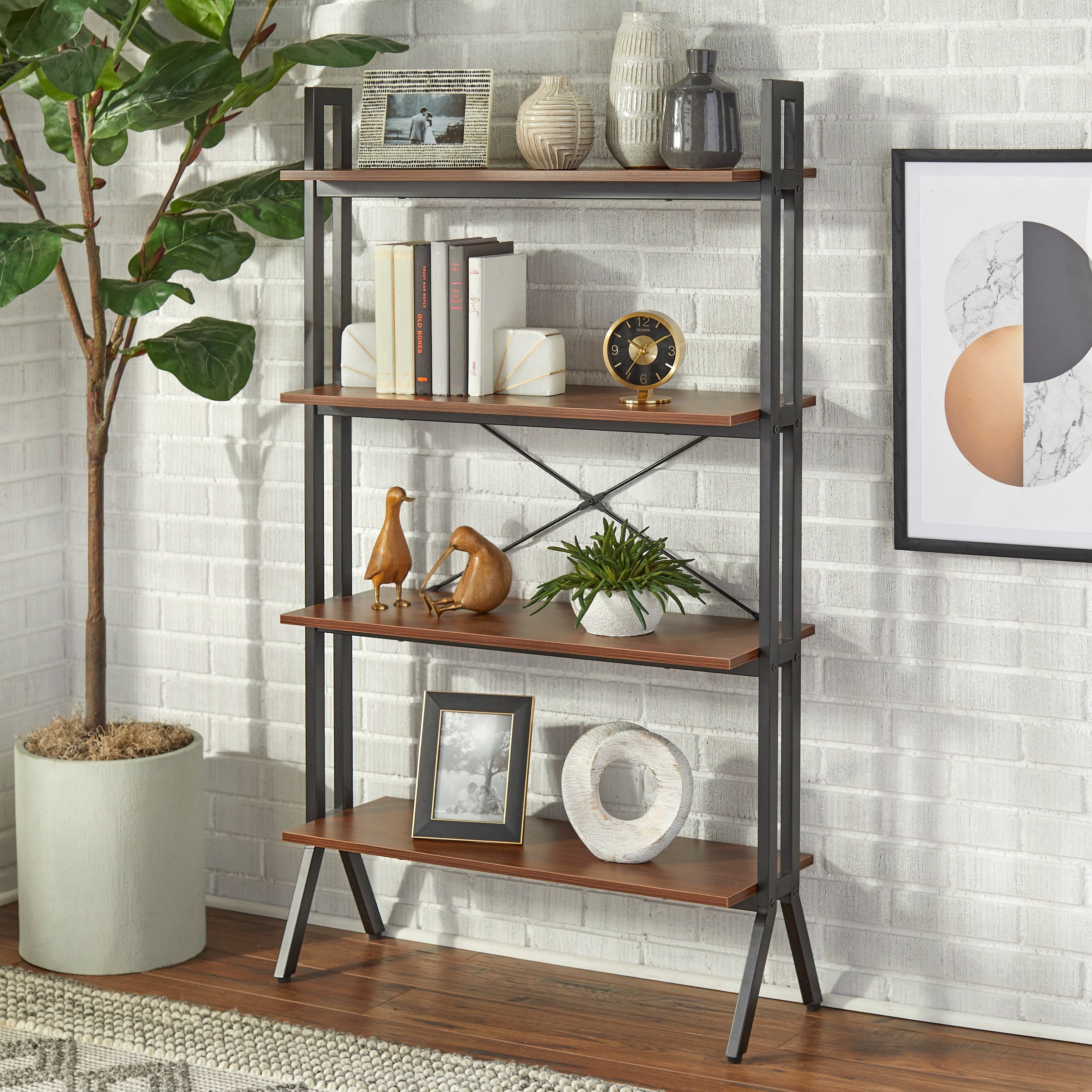 Simple Living Connection 4 Tier Bookshelf