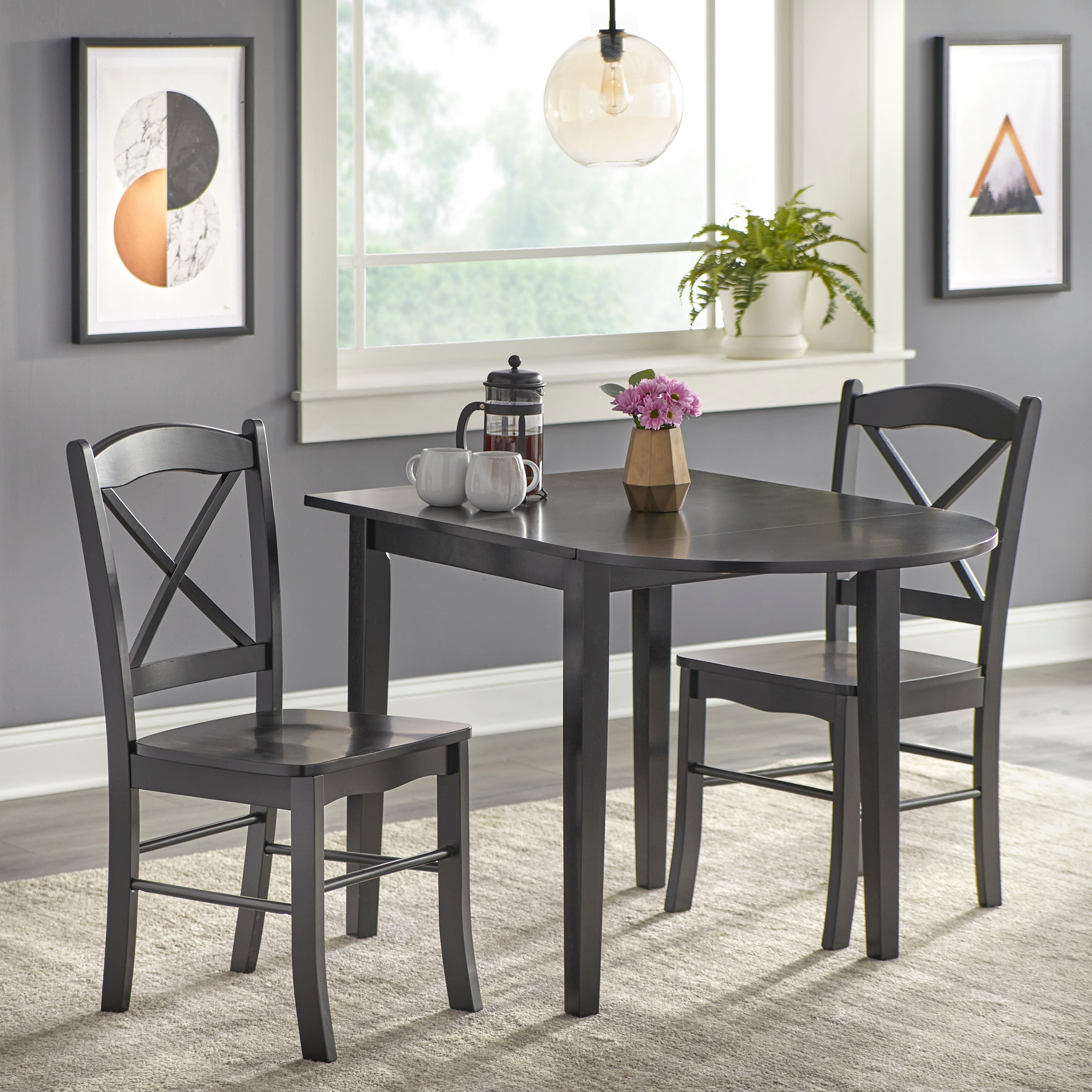 Simple Living Country Cottage Drop Leaf 3 Piece Dining Set