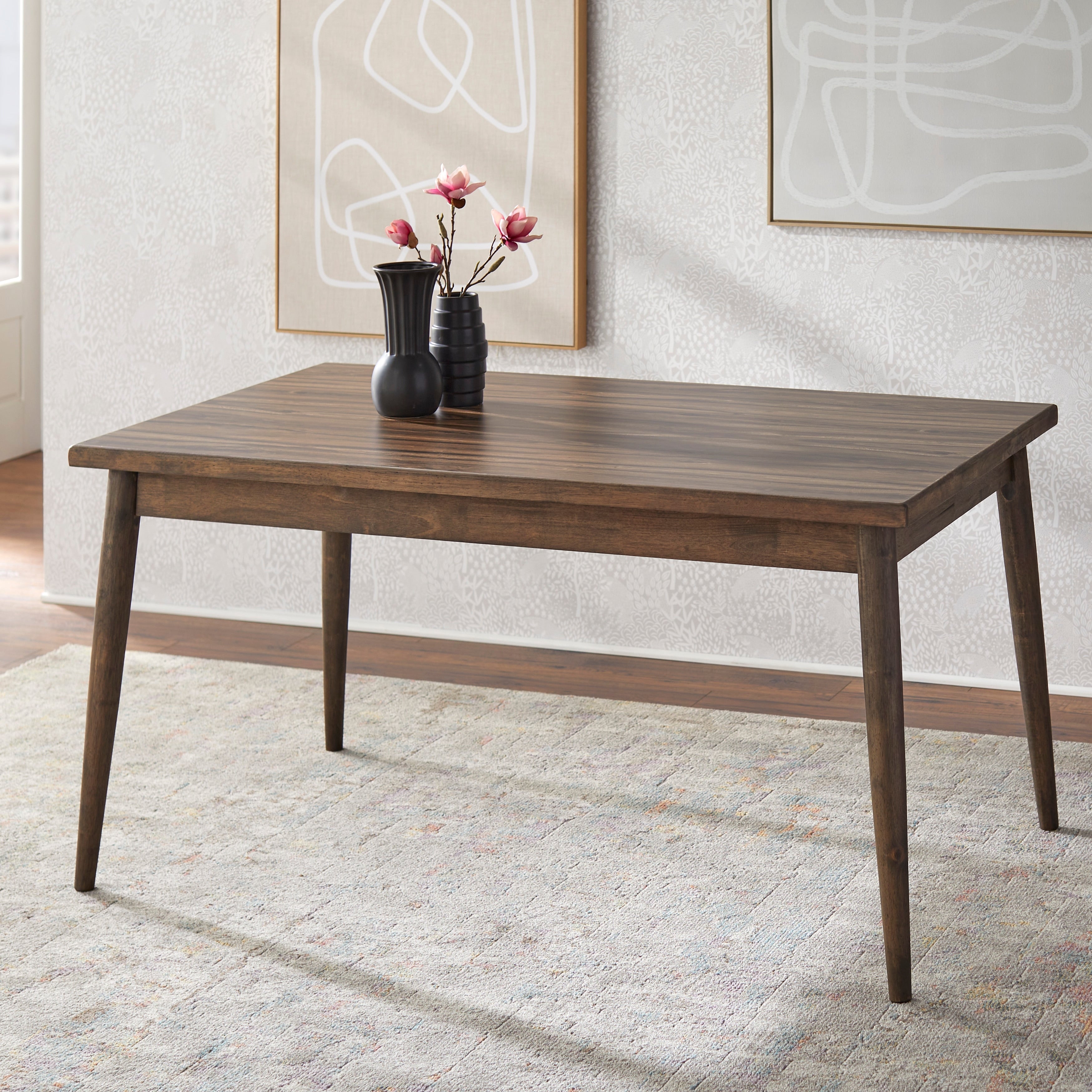 Simple Living Element Mid Century Dining Table Walnut