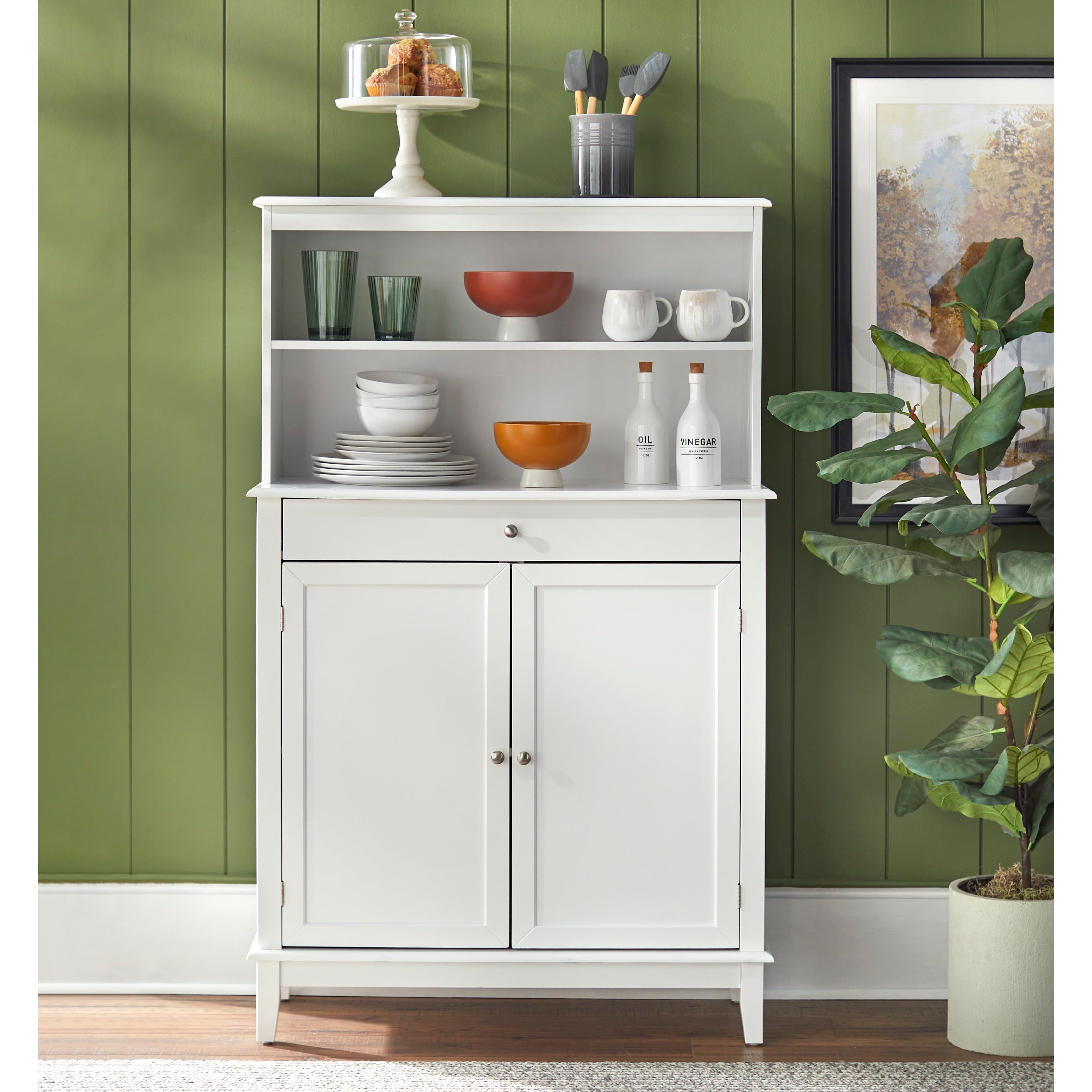 Simple Living Farmhouse Buffet With Hutch