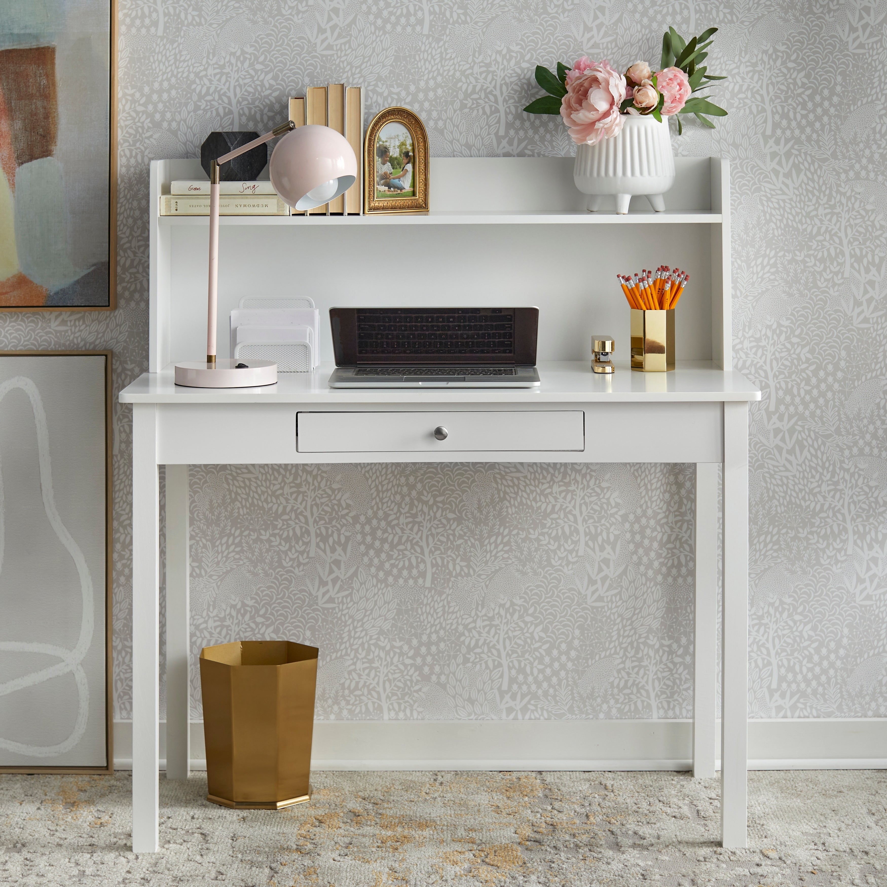 Simple Living Foster Desk With Hutch