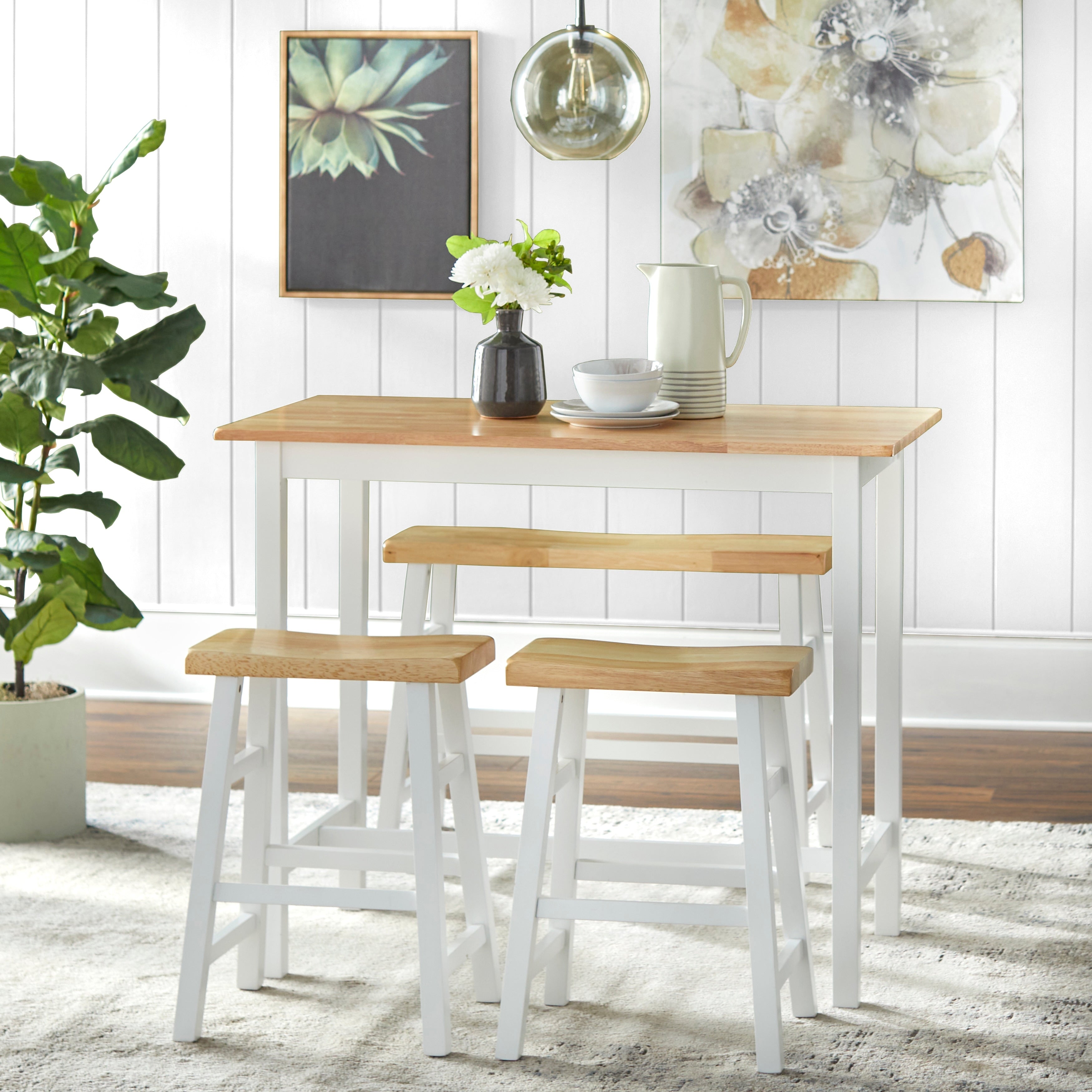 Simple Living 4 Piece Galena Modern Farmhouse Counter Height Set
