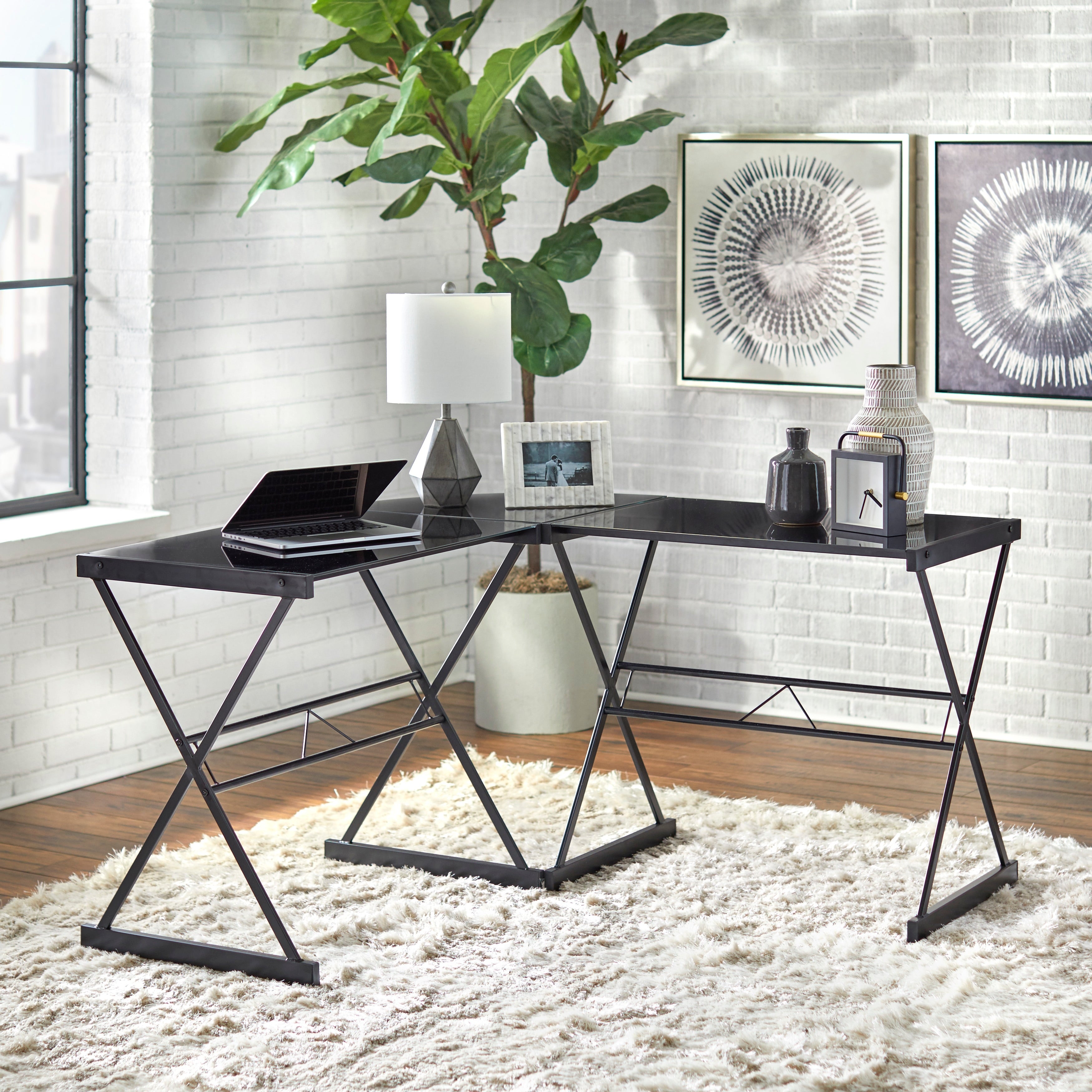 Simple Living Janae Glass Corner Desk