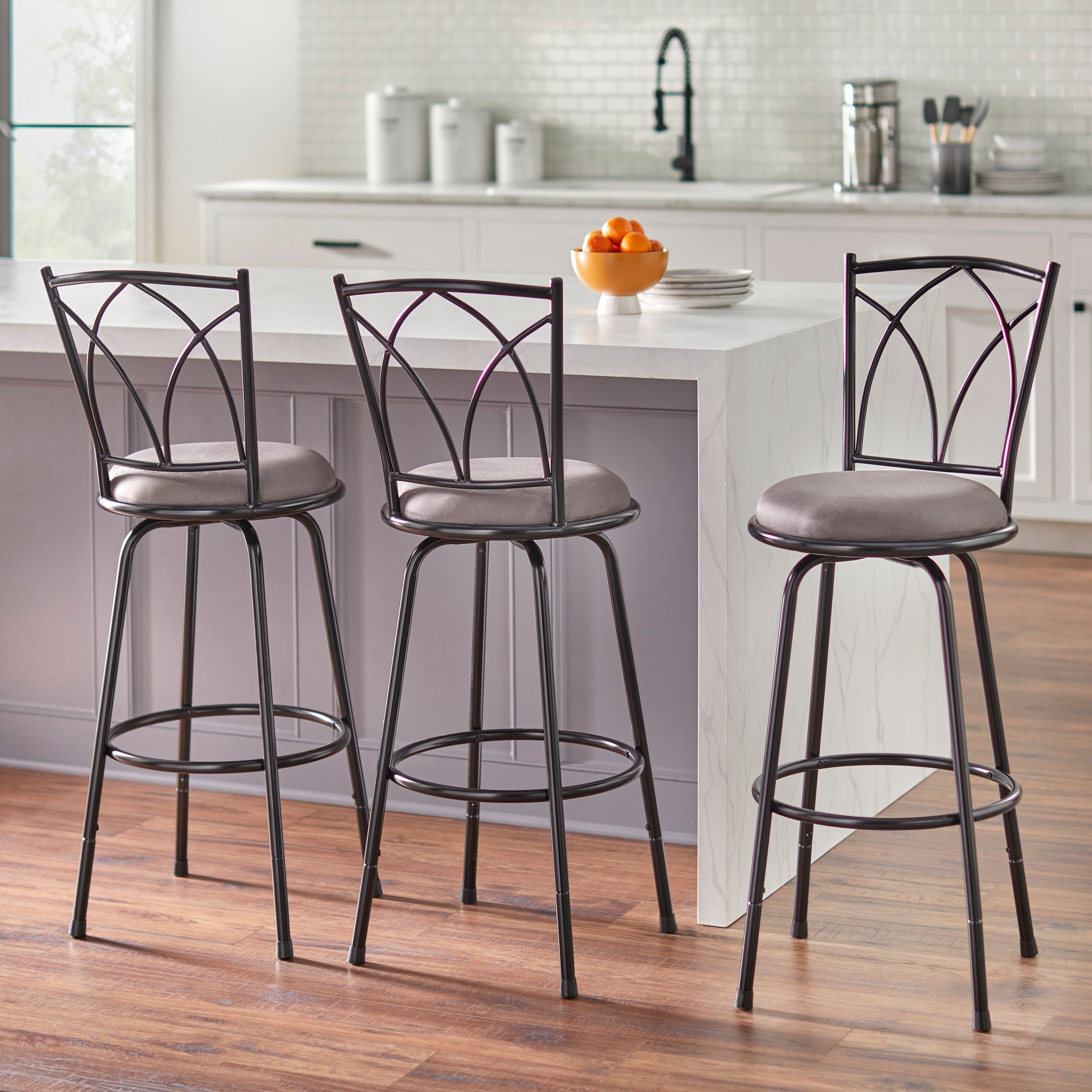 Simple Living Jenson Adjustable Height Swivel Stools Set Of 3