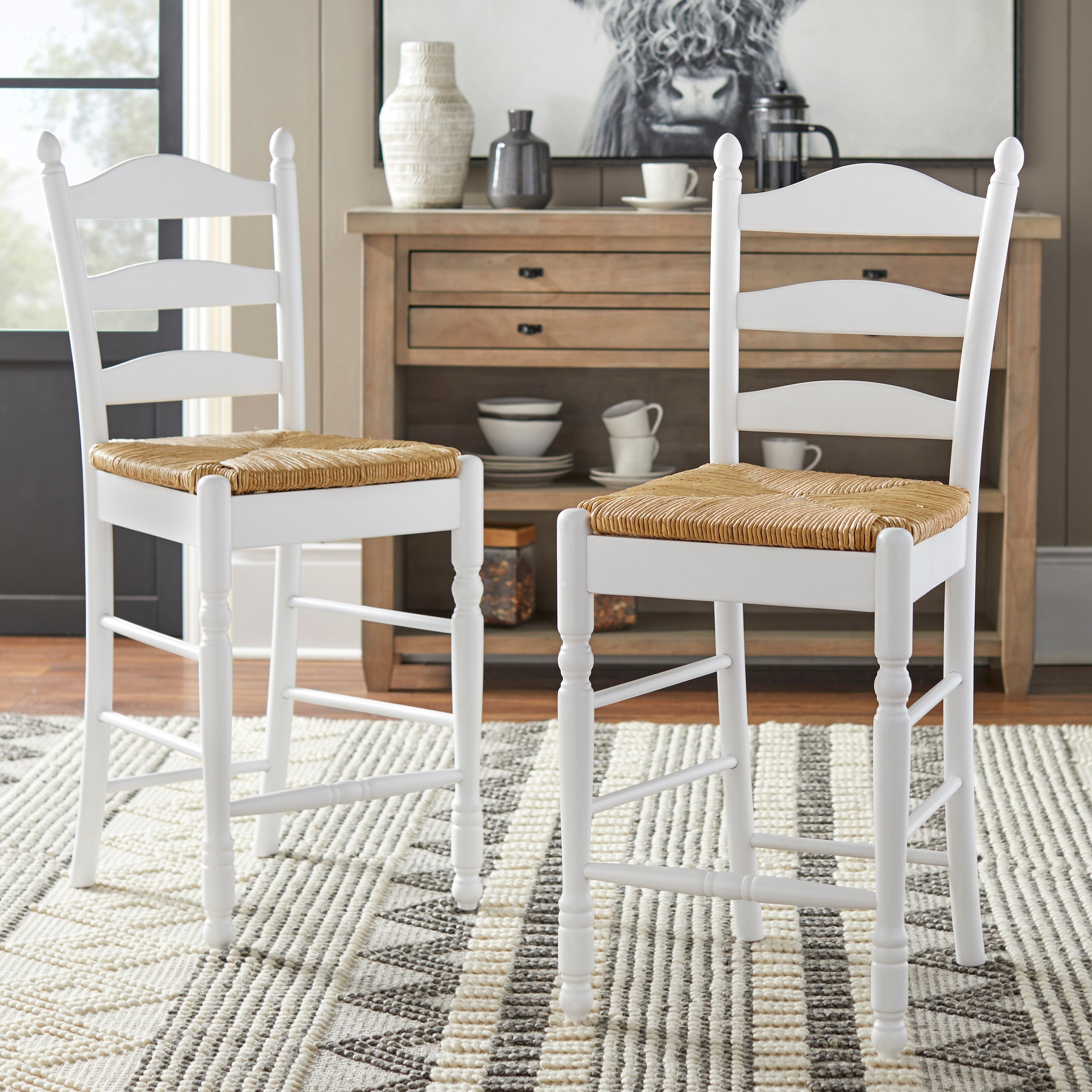 Simple Living Ladder Back 24 Inch Stool Set Of 2