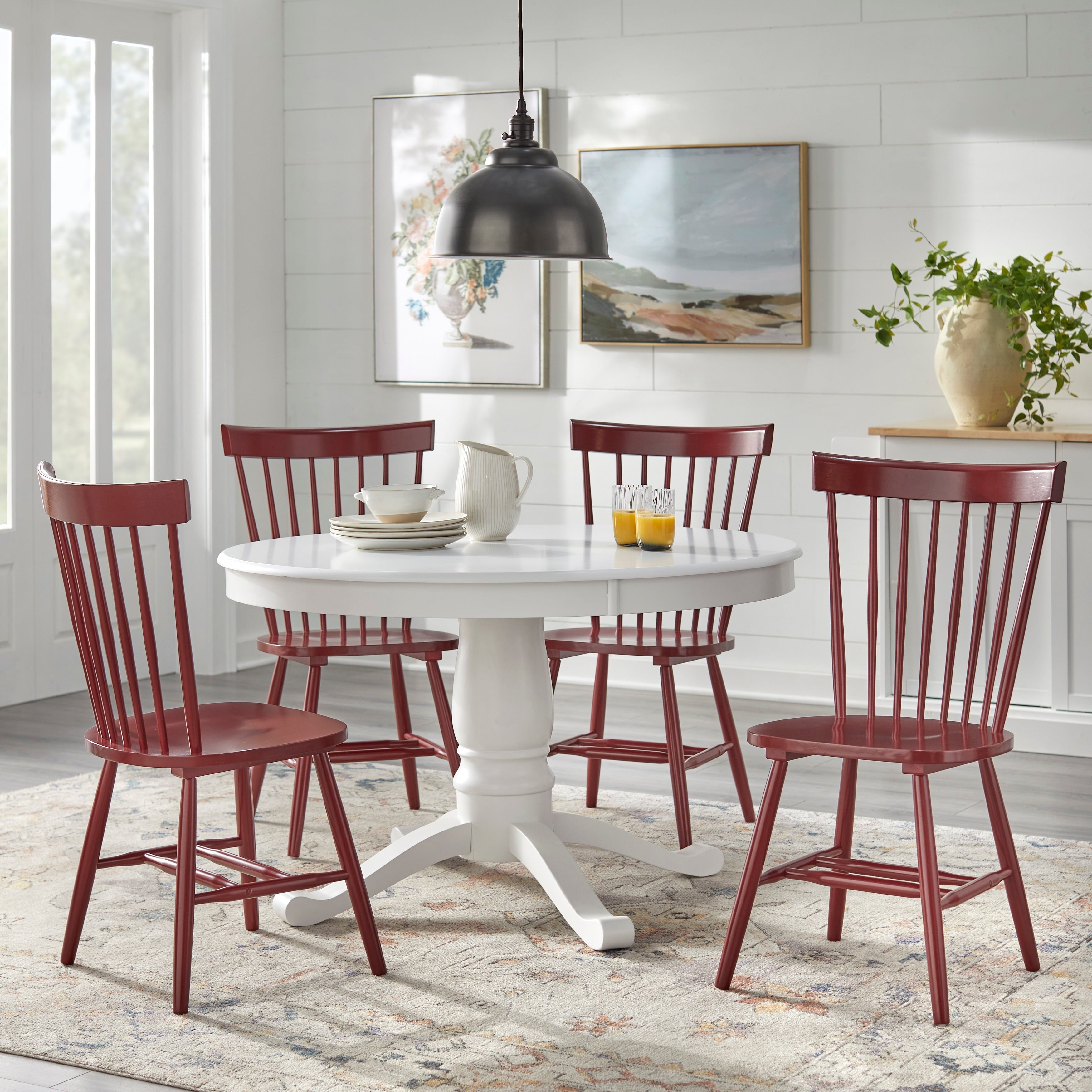 Simple Living Kale 5 Piece White Red Dining Set