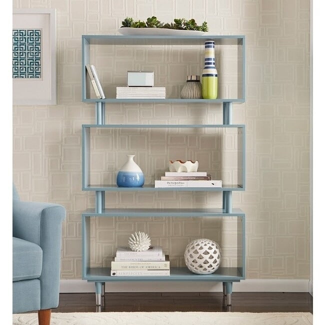 Simple Living Margo Mid Century 3 Shelf Bookshelf 59.5 H X 36 W X 11.8 D