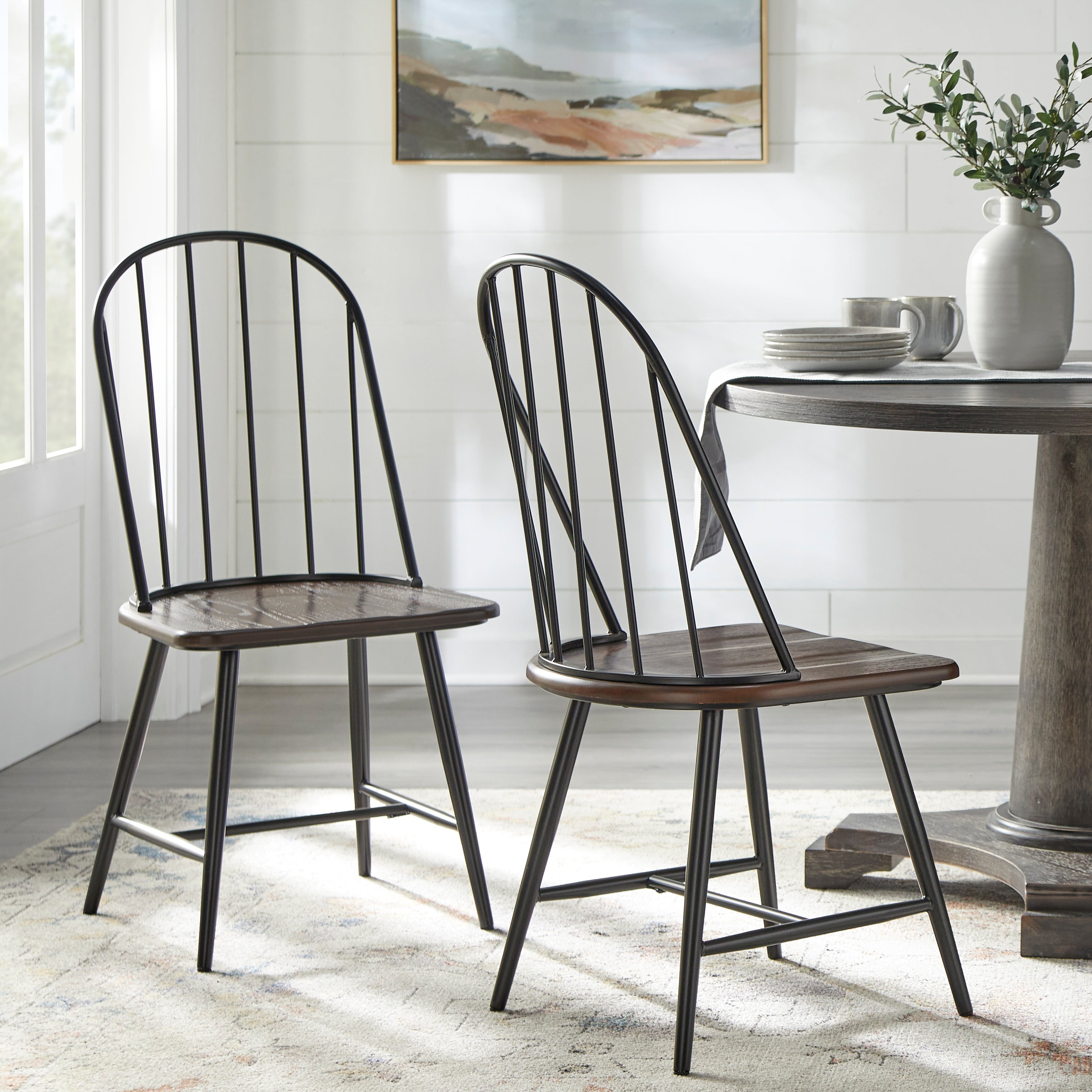 Simple Living Milo Mixed Media Dining Chairs Set Of 2