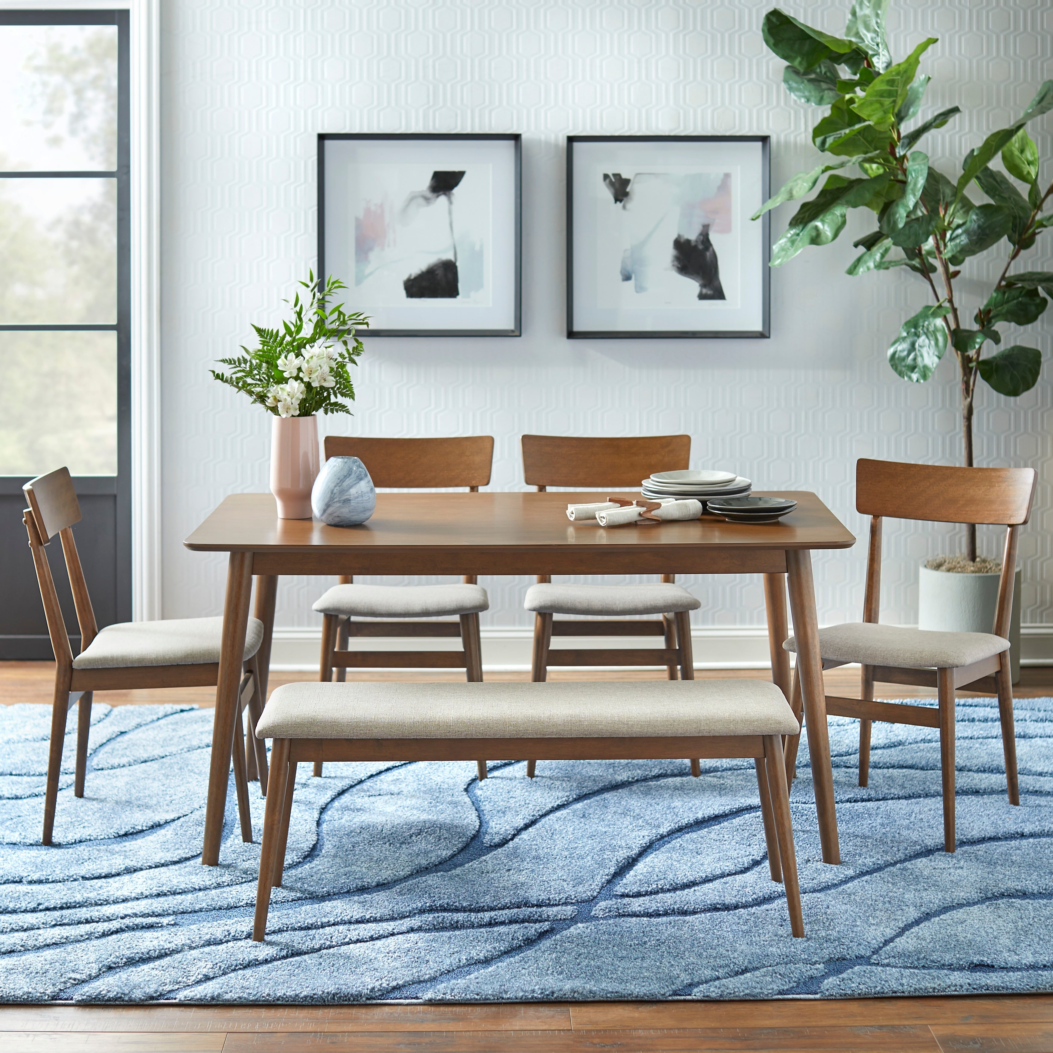 Simple Living Newington 6 Piece Dining Set With Bench