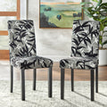 Simple Living Parson Black And Silver Rubber Wood Dining Chairs Set Of 2