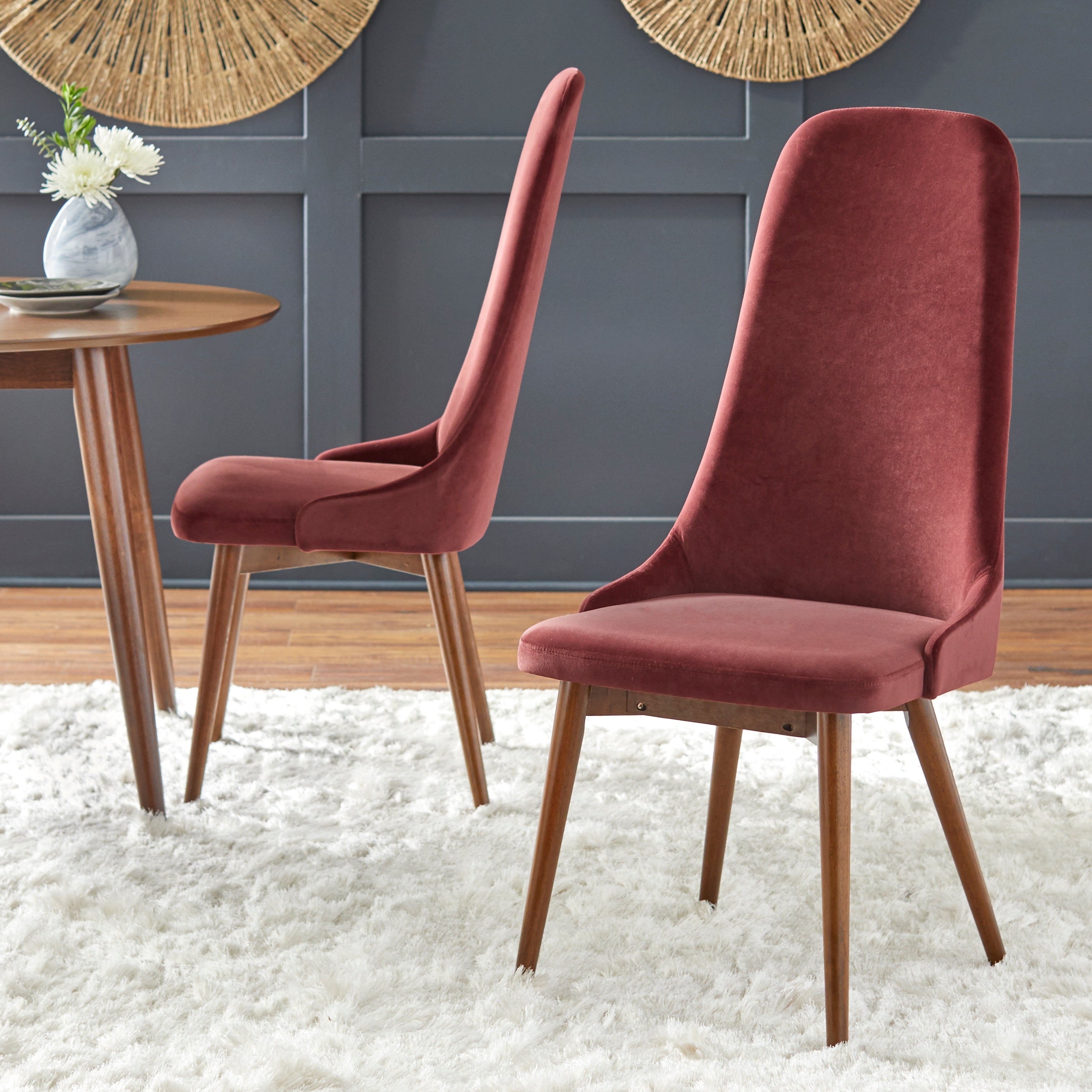 Simple Living Porto High Back Velvet Dining Chair Set Of 2