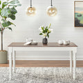 Simple Living Skipton Walnut White Rubberwood Rectangular Table Walnut