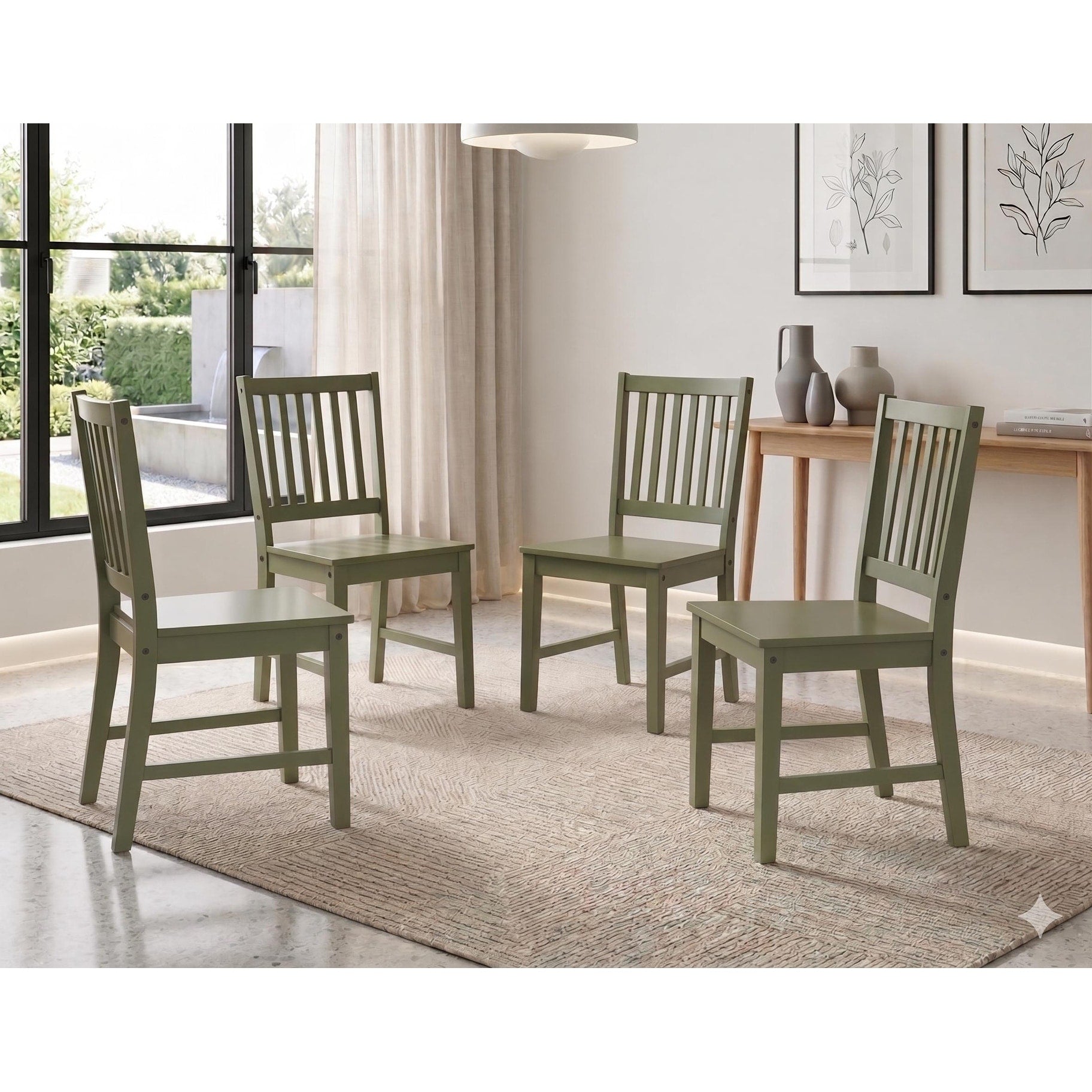 Simple Living Slat Espresso Rubberwood Dining Chairs Set Of 4