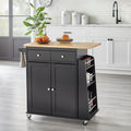 Simple Living Sonoma 2 Tone Black Kitchen Cart