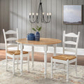 Simple Living White Wood And Rush 3 Piece Ladderback Dining Set