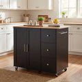 Simple Mobile Kitchen Cart With Storage Cabinet Rolling Kitchen Island With 2 Doors Adjustable Shelf