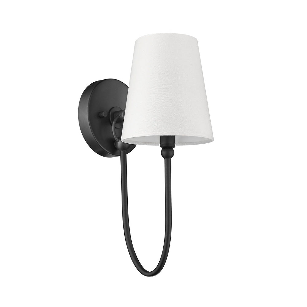 Simple Rustic 1 Light Black Wall Sconce With Shade N A