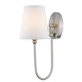 Simple Rustic 1 Light Nickel Wall Sconce With Shade