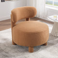 Simple Side Chair Upholstered Chair With Curved Backrest Accent Chair Khaki Dressing Chair Reading Chair