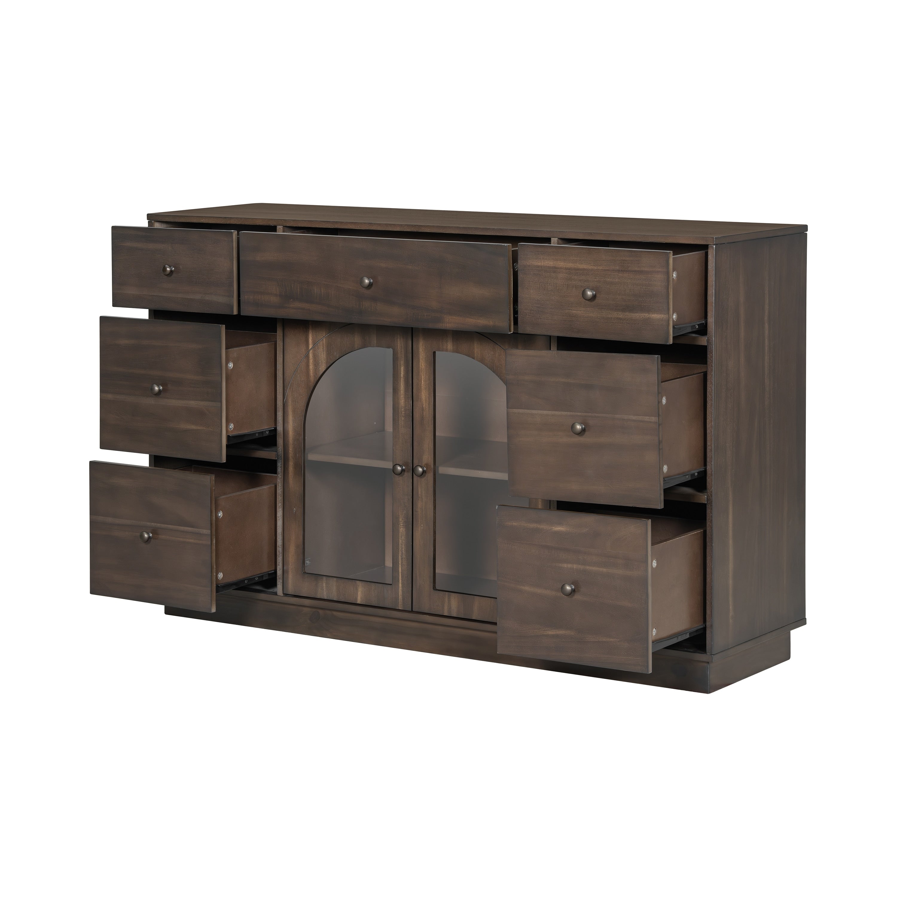Simple Storage Cabinet Base Cabinet With Drawers Accent Cabinet Dark Brown Display Cabinet Hallway Cabinet