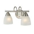 Porch Den Brenne Swirl Glass Nickel Finish 2 Light Bath Vanity Light